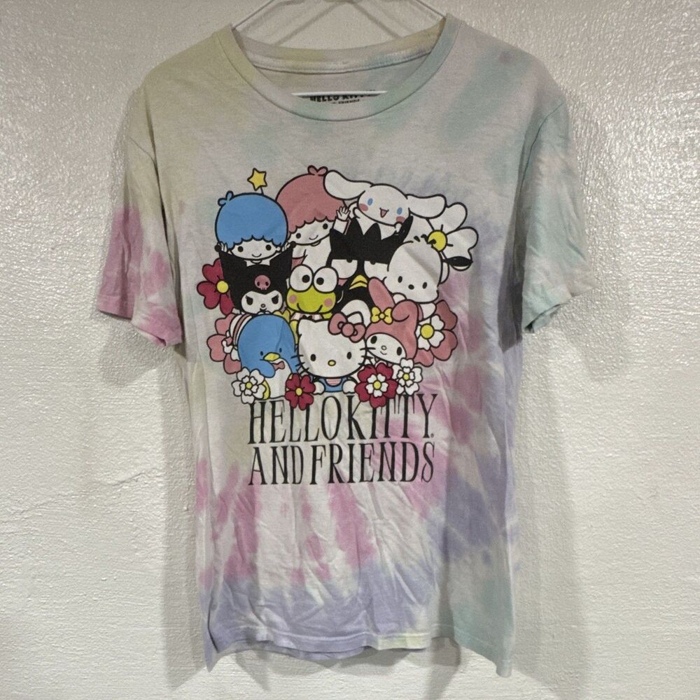 Hello Kitty & Friends Character Tie Dye Shirt Size Medium Sanrio 100% Cotton